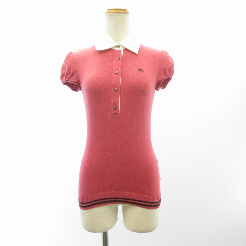 Burberry 半袖ポロシャツ 38 ピンク バーバリー ブルーレーベル