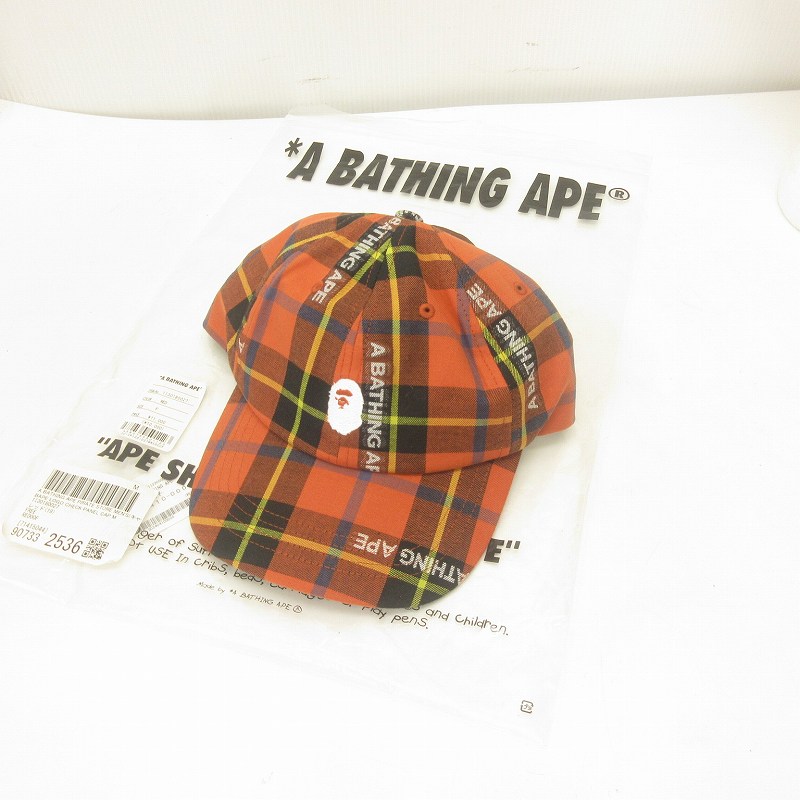 アベイシングエイプ キャップ 赤系 チェック アベイシングエイプ キャップ 赤系 チェック A Bathing Ape 赤