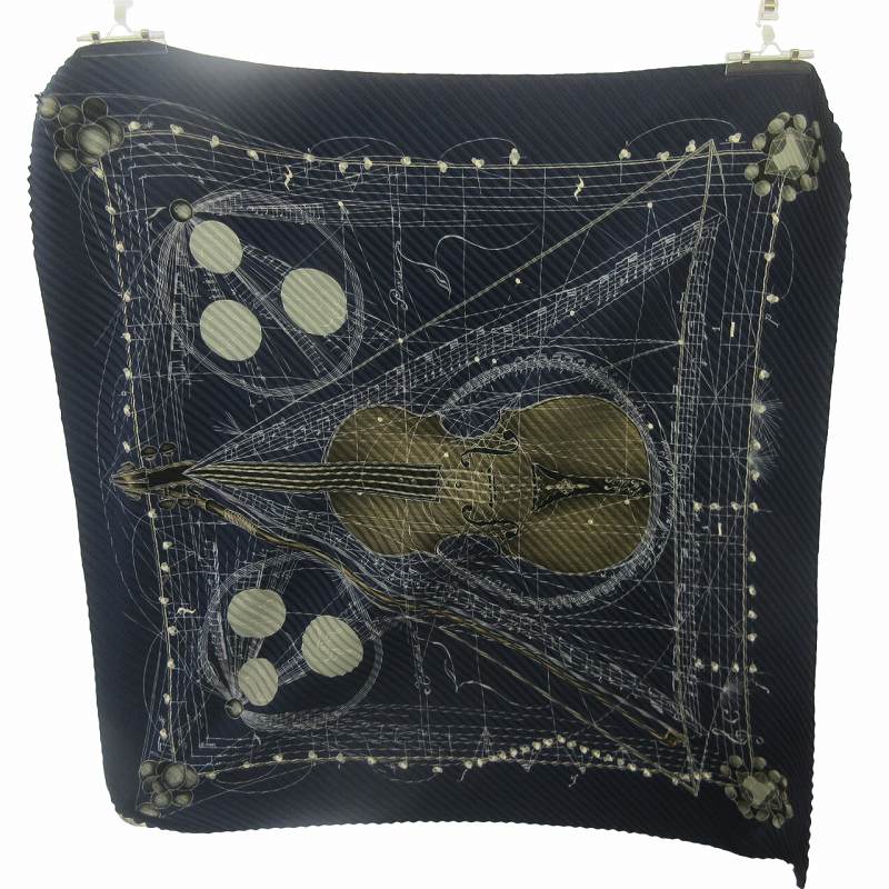 エルメス HERMES 極美品 カレ 90 シルク プリーツ スカーフ ストール