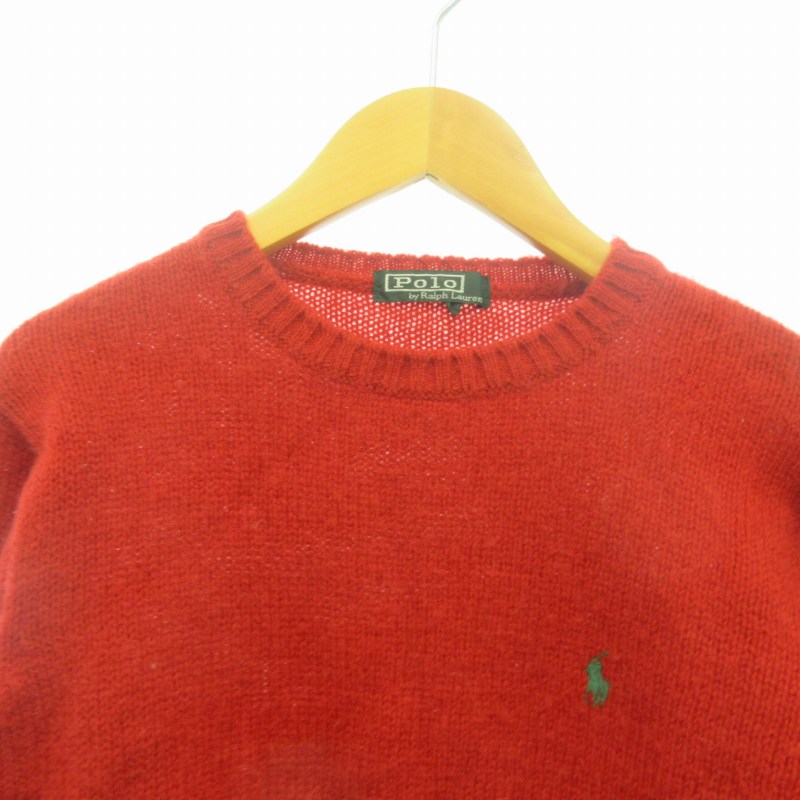 POLO RALPH LAUREN ポロラルフローレン  長袖ニット  キッズサイズ:160  レッド ウール100％ キッズ Vネックセーター ロゴ刺繍 トップス 楽天市場】ニット・セーター（キッズサイズ（cm）160cm