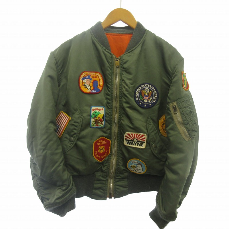 ALPHA INDUSTRIES MA-1 カーキ リバーシブル S ALPHA INDUSTRIES MA-1