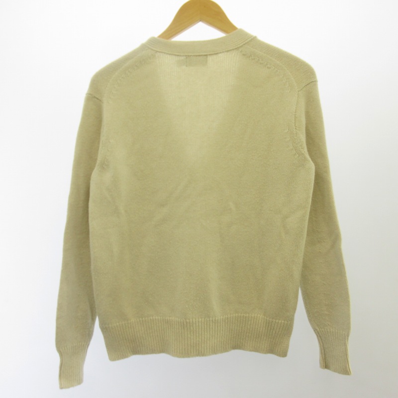 【Ralph Lauren】希少80s緑タグウールカーディガン　クリームイエロー ラルフローレン RALPH LAUREN シルク100％ ポニー刺繍