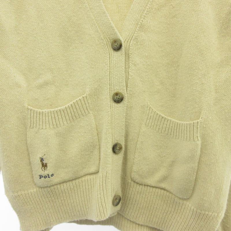 【美品】ポロラルフローレン シルク100% vネックカーディガン ポニー刺繍 美品】ポロラルフローレン シルク100% vネックカーディガン