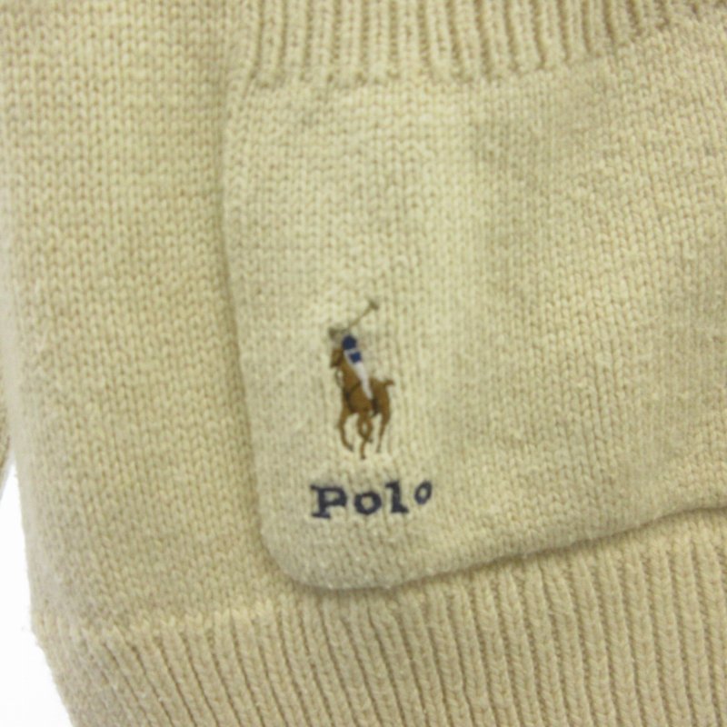 美品 【ラルフローレン】復刻現行QRタグ カーディガン ポニー刺繍 S コットン 美品 【ラルフローレン】復刻現行QRタグ カーディガン ポニー