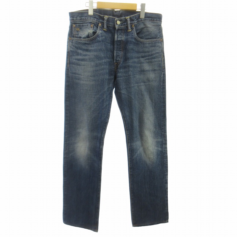 ダブルアールエル RRL デニム ジーンズ USA製 赤耳 ボタンフライ ロゴ