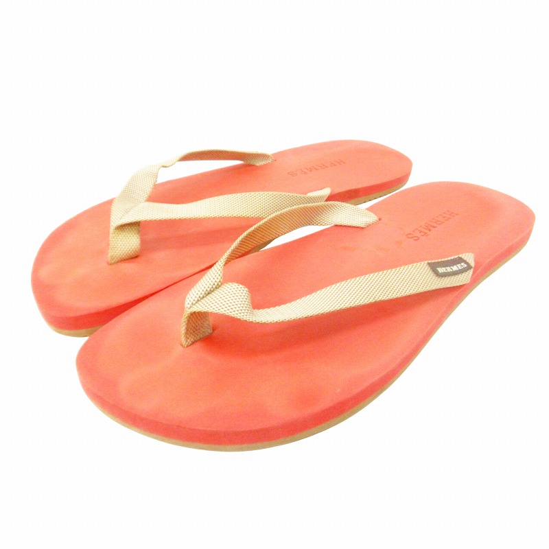 HERMES - エルメス 美品 ギャラリー Hモチーフ レザー トングサンダル