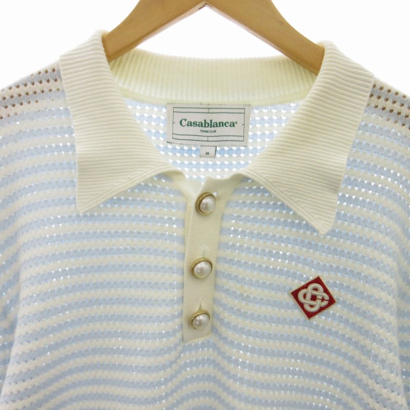 Casablanca ニットポロ カサブランカ Casablanca 22AW Cotton Knit Striped Polo Shirt