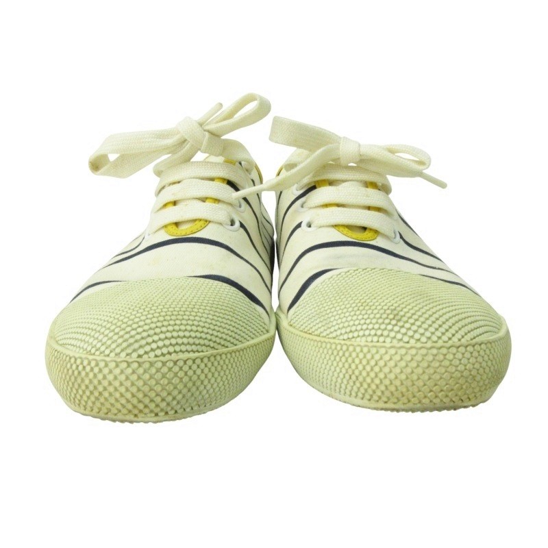 【中古】プラダ PRADA スニーカー ストライプ パイピング マルチカラー 7.5 約25.5cm ●ECO プラダ PRADA スニーカー ストライプ パイピング マルチカラー 7.5 約