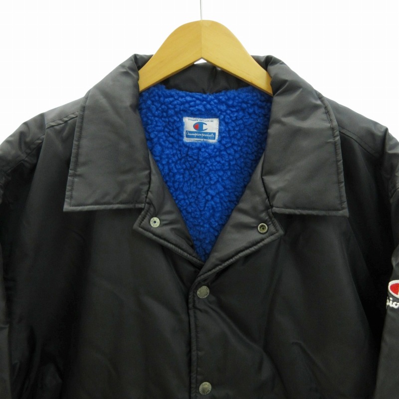 レア チャンピオン 90s トラックジャケット ヴィンテージ オーバーサイズ 黒 オーバーサイズド パイピング トラックジャケット ブラック