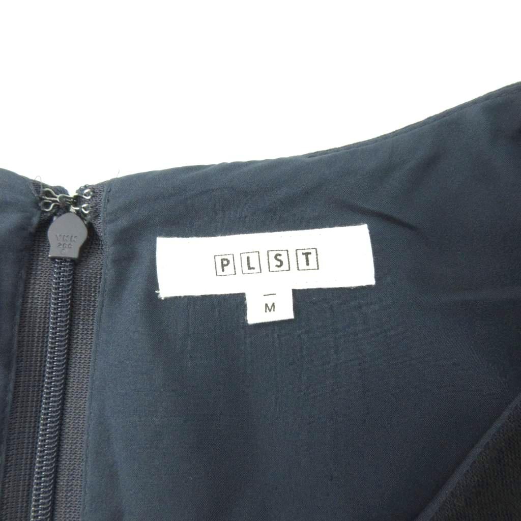 プラステ PLST 近年 ワンピース ウール ベルト 長袖 ロング丈 M 黒 ブラック 0830 レディース