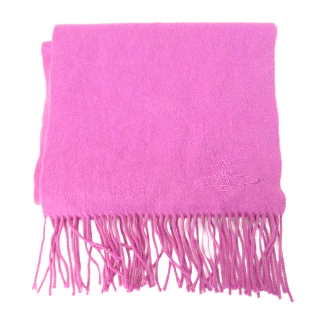 ヴィヴィアンウエストウッド マフラー ウール　フリンジ ピンク ストール ヴィヴィアンウエストウッド マフラー ウール フリンジ ピンク