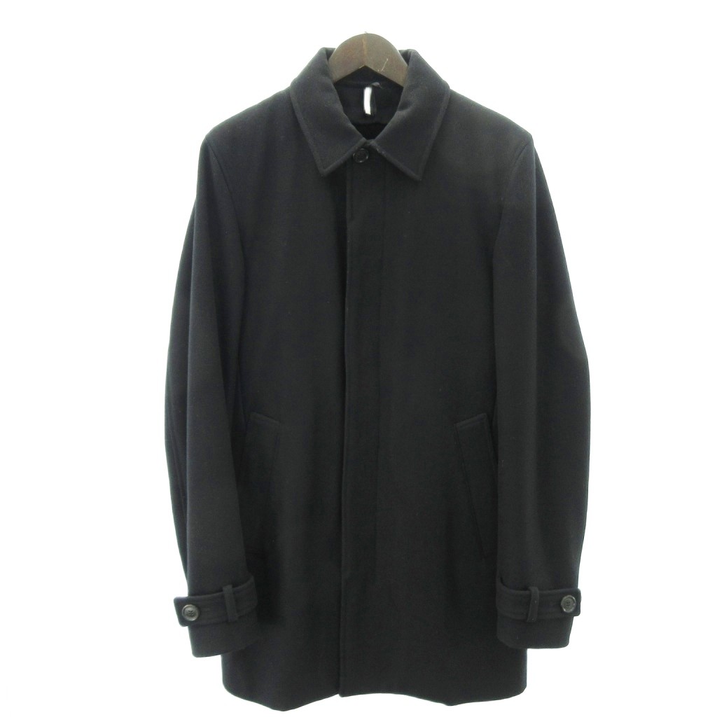 綺麗 DIOR HOMME 羊革 レザー クリス 比翼 ウール コート ブラック ディオールオム Dior HOMME 希少 ステンカラーコート ボア