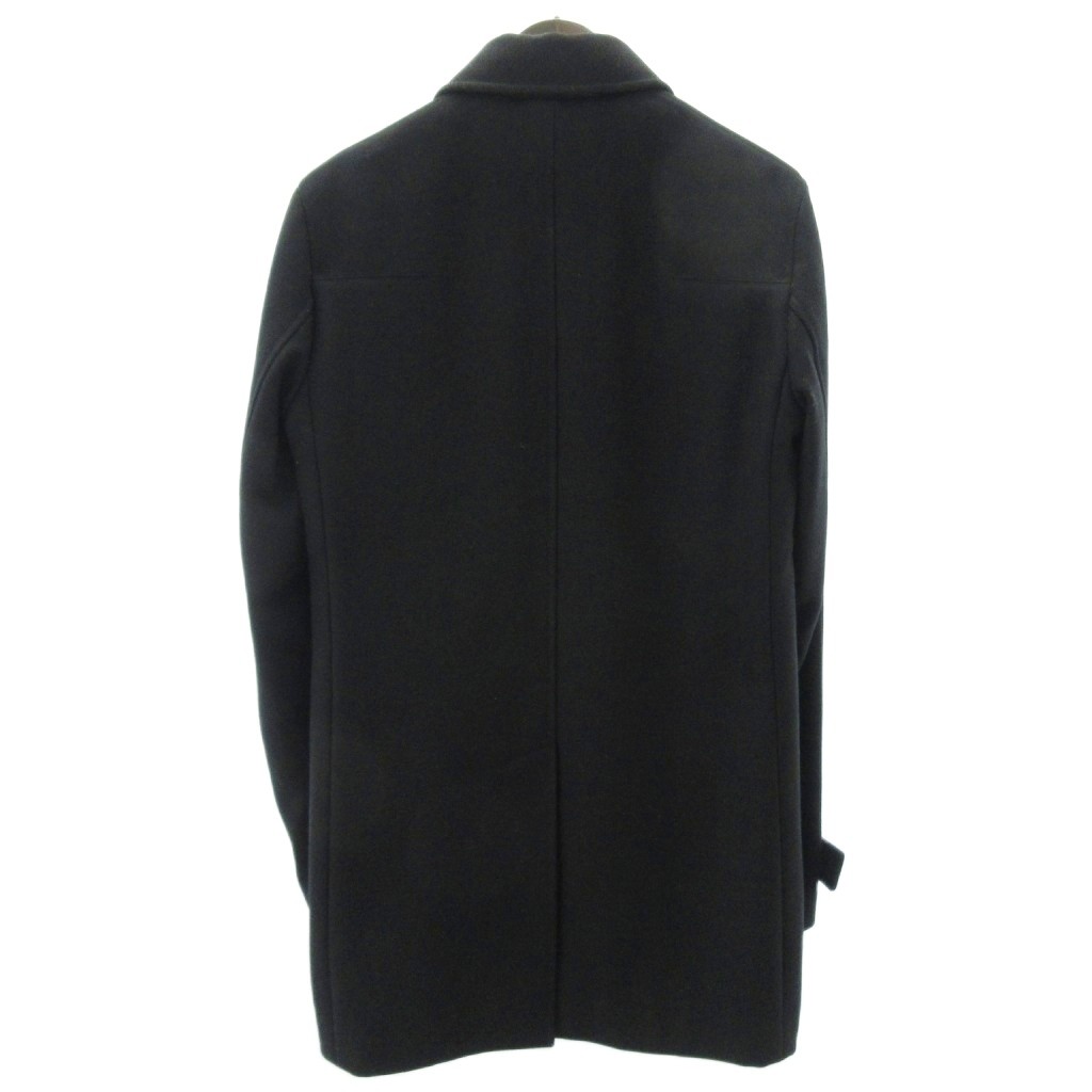 綺麗 DIOR HOMME 羊革 レザー クリス 比翼 ウール コート ブラック ディオールオム Dior HOMME 希少 ステンカラーコート ボア