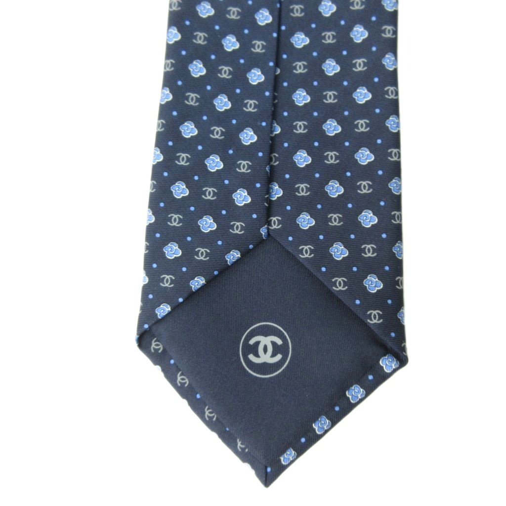 ★美品★ シャネル 高級シルクネクタイ 総柄 ココマーク オールドローズ ☆美品☆ シャネル 高級シルクネクタイ 総柄 ココマーク