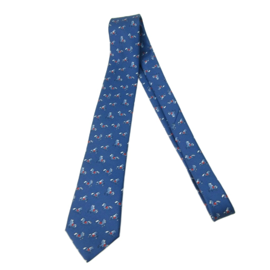 未使用品 エルメス HERMES タグ付き ネクタイ シルクツイルタイ ホース  