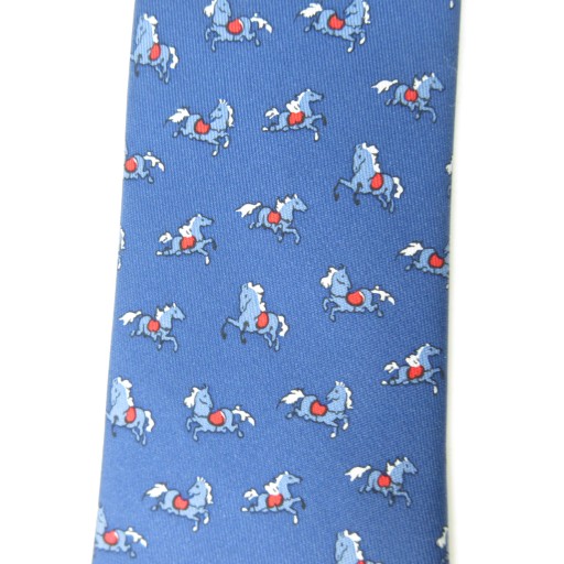 HERMES エルメス ネクタイ 未使用 保管品 タグ付き ハート柄 ブルー  