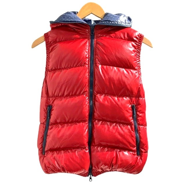 DUVETICA デュベティカ ダウンベスト ダウンジャケット ファー レッド デュベティカ DUVETICA フェベラドゥエ FEBERADUE 美品 ダウンベスト