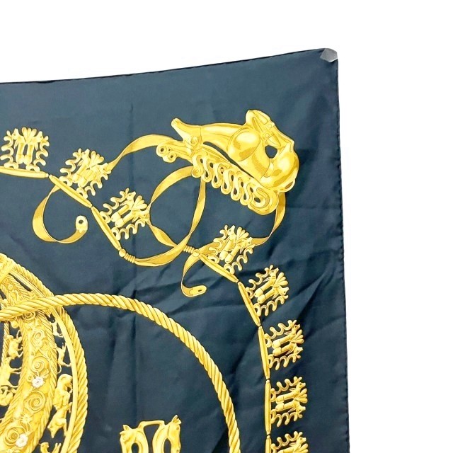 エルメス HERMES 美品 カレ90 スカーフ ストール 黄金の騎士 絹 シルク