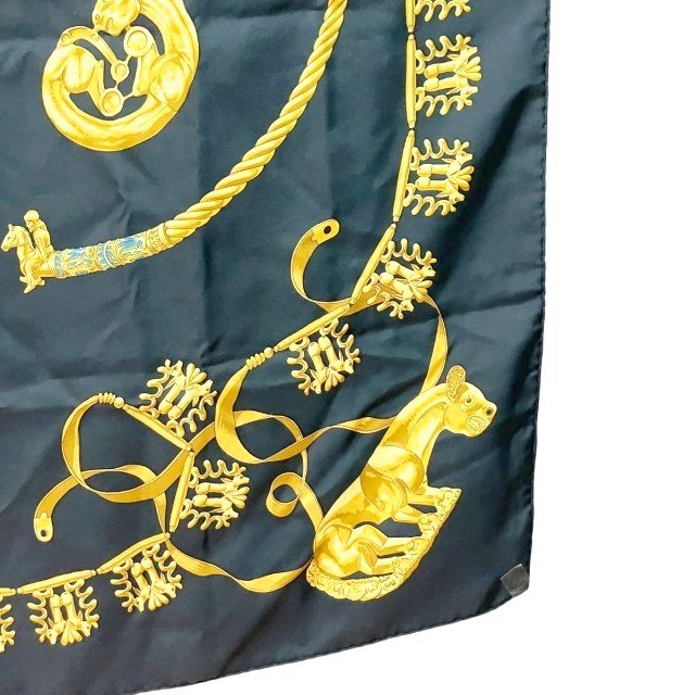 エルメス HERMES 美品 カレ90 スカーフ ストール 黄金の騎士 絹 シルク