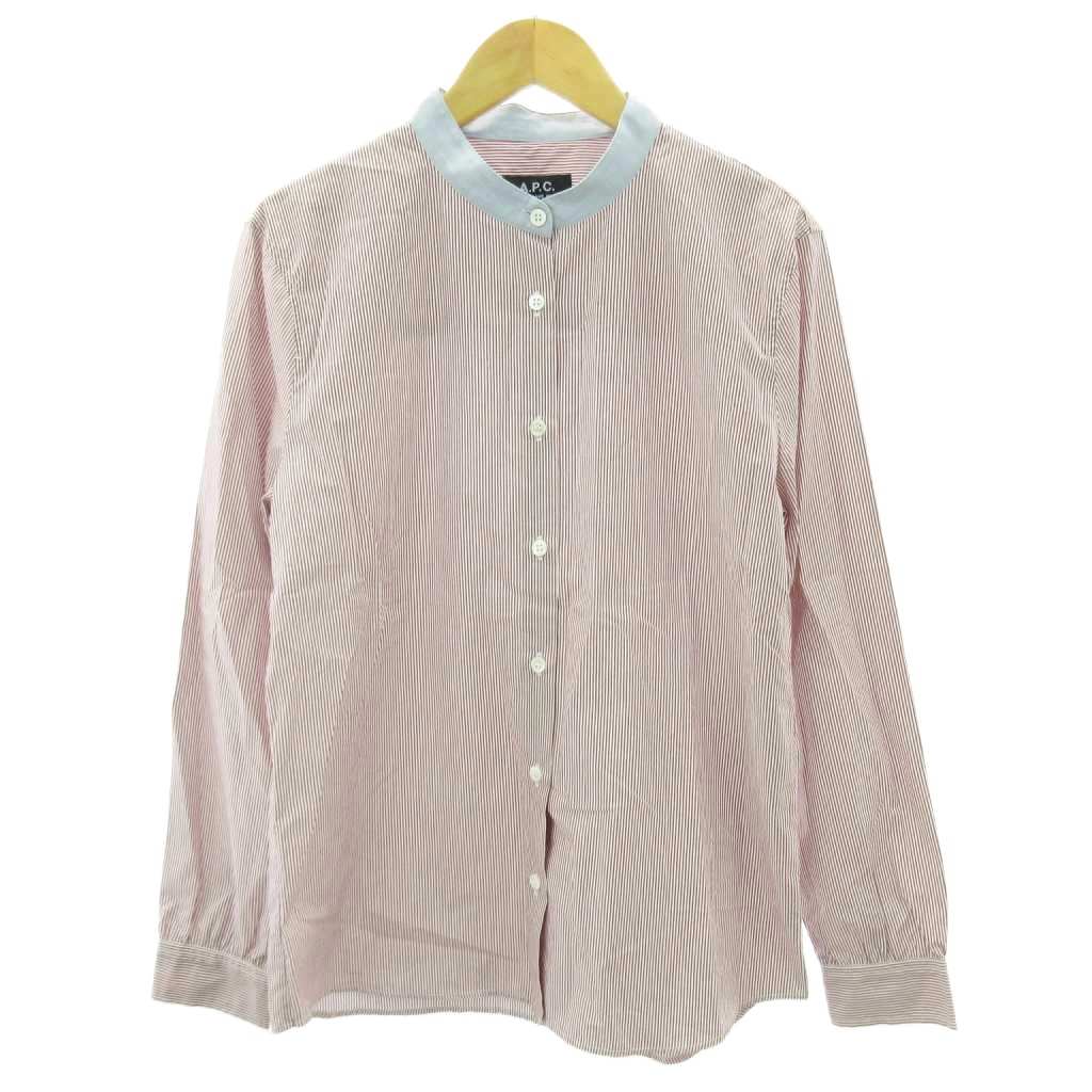 アーペーセー A.P.C. スタンドカラー シャツ ストライプ 切替 XS  