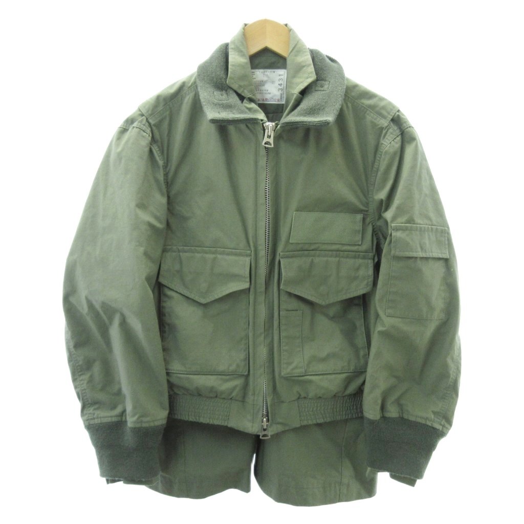 美品 SACAI MA-1 ドッキング ボンバージャケット フリル ブルゾン