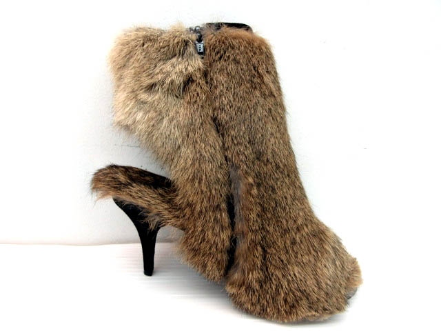 CELINE ブラウンファー付きブーツ CELINE ブラウンファー付きブーツ