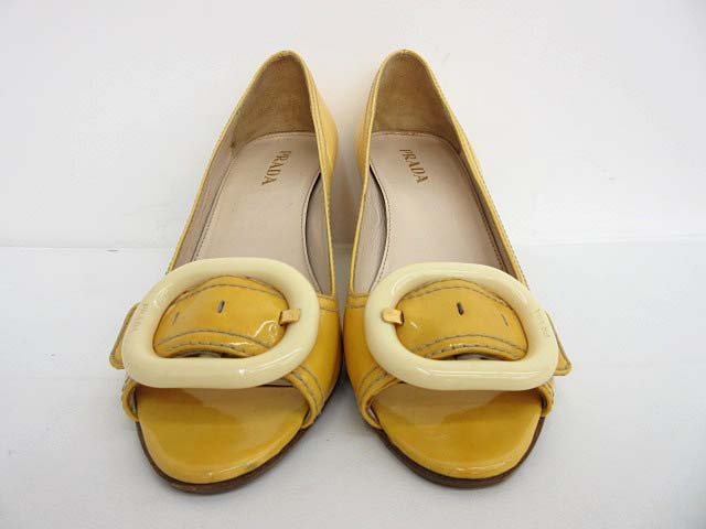 PRADA イエロー オープントゥサンダル PRADA イエロー オープントゥ