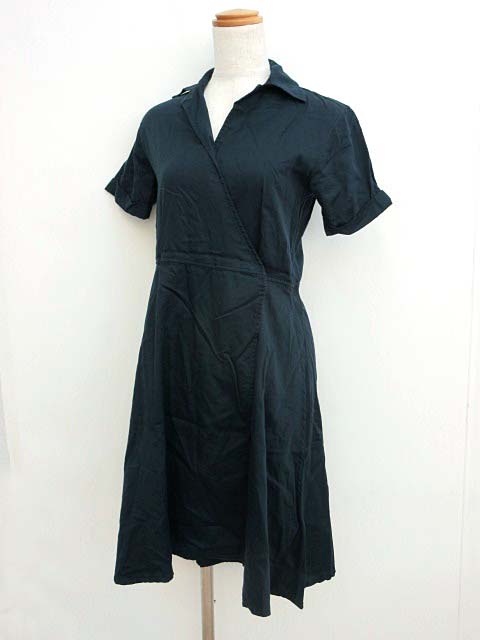 Maker S Shirt 鎌倉シャツ ラップワンピース ひざ丈 半袖 綿100 紺 ネイビー 7 Jjj 0611 レディース 123 ベクトルパーク