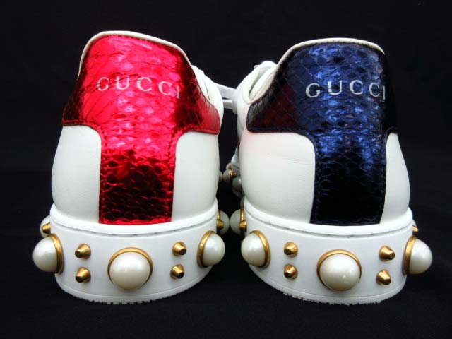 グッチ GUCCI レザースニーカー 17SS Ace エース パール ＆ スタッズ 
