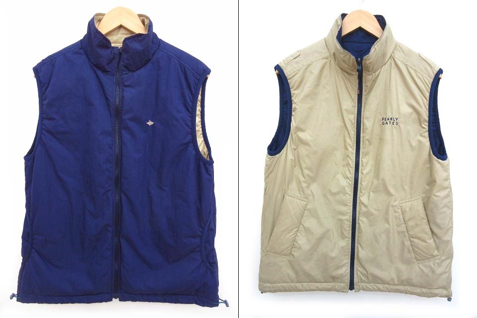 パーリーゲイツ PEARLY GATES 中綿ベスト ジップアップ リバーシブル  