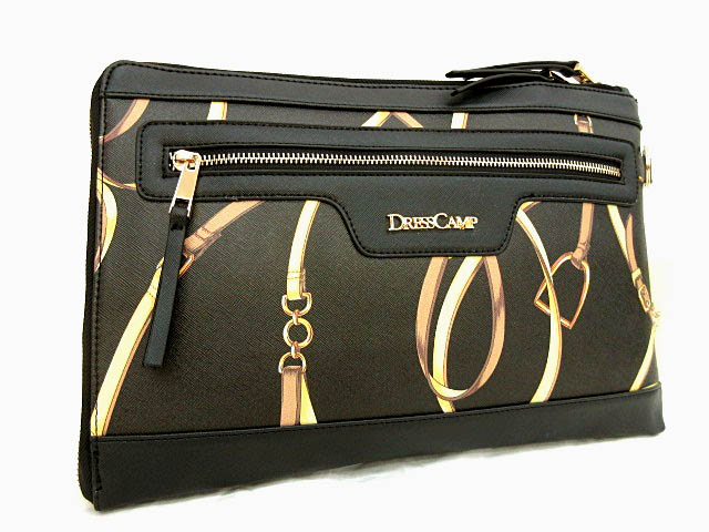 ドレスキャンプ Dresscamp クラッチバッグ セカンドバッグ 合成皮革 ベルト柄 黒系 ブラック Ccc 09 メンズ 123 ベクトルパーク