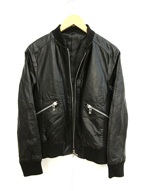 シェラック SHELLAC レザージャケット 革ジャン ブルゾン リブ使い  