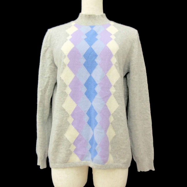 ロジカ Rogica ニット セーター ハイネック 長袖 ひし形 カシミヤ  