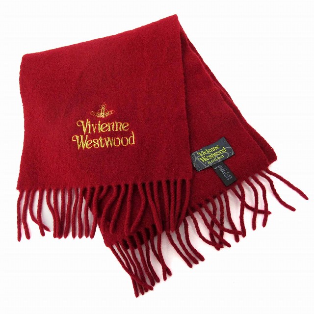新品】ヴィヴィアンウエストウッド 定価33000円 マフラー 赤 柄  