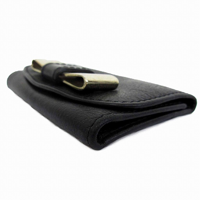 新品未使用　クロエchloe キーケース　黒　リボン クロエ CHLOE キーケース リボン レザー 6連 黒 ブラック