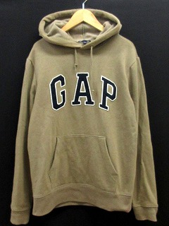 ギャップ Gap パーカー プルオーバー 長袖 ワッペン ロゴ 英字 S ブラウン 茶 I 143 メンズ 125 ベクトルパーク