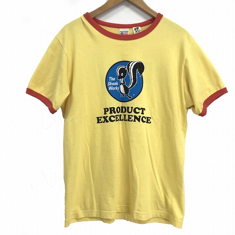 バズリクソンズ Buzz Rickson S Lockheed Martin Tシャツ 半袖 リンガーネック スカンク イエロー M メンズ 125 ベクトルパーク