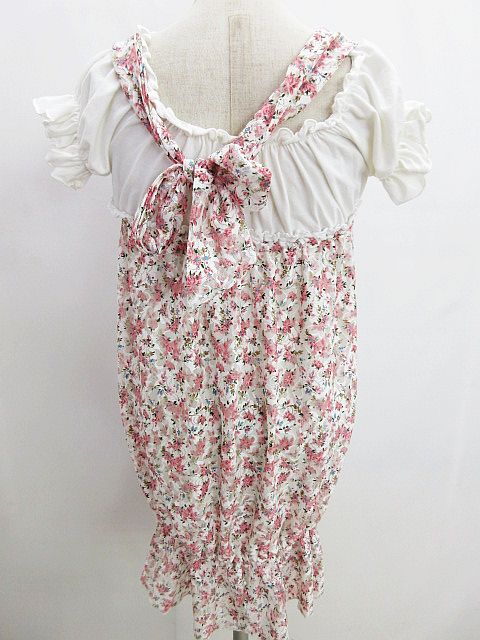 【新品・未使用】 LIZ LISA リズリサ パフスリーブ ワンピース 花柄 リズリサ LIZ LISA カットソー ワンピース ミニ 半袖