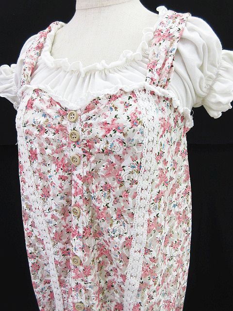 【新品・未使用】 LIZ LISA リズリサ パフスリーブ ワンピース 花柄 ☆リズリサLIZLISA☆大花柄☆大人デザインワンピース☆ピンク