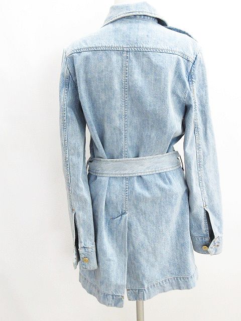 クロエ CHLOE デニム コート ジャケット ロゴボタン 水色 34 