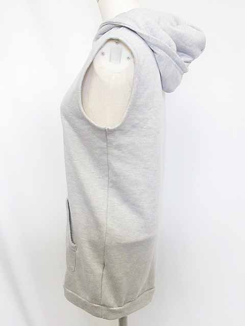 グレイル Grl パーカー ノースリーブ フード付き コットン グレー L レディース 126 ベクトルパーク