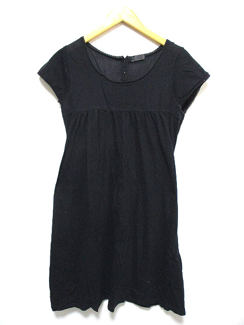 サマンサモスモス Sm2 ワンピース 半袖 ひざ丈 レース 黒 M レディース 126 ベクトルパーク