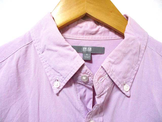 ユニクロ Uniqlo シャツ カットソー ボタンダウン 長袖 ピンク系 ｍ メンズ 126 ベクトルパーク