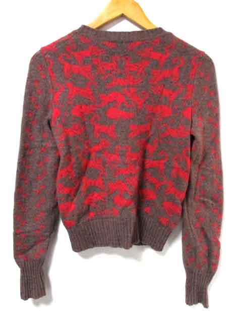 シーバイクロエ SEE BY CHLOE ニット セーター 猫柄 長袖 茶系  