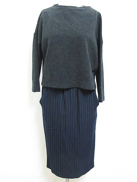 未使用品 クードシャンス Cdec Coup De Chance ワンピース タグ付き 切替 膝丈 グレー 36 レディース 126 ベクトルパーク