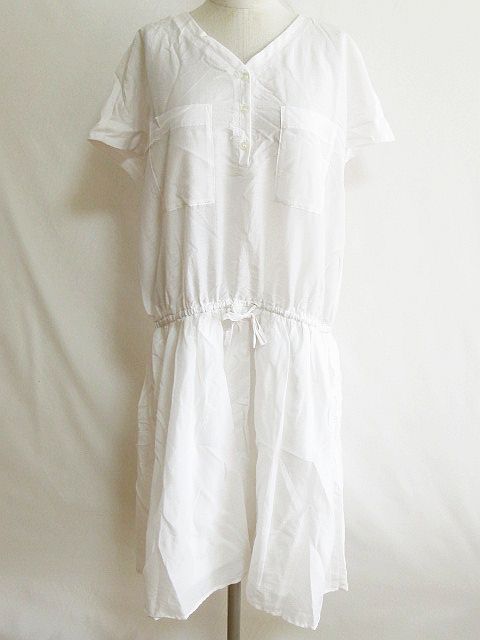 未使用品 ロッソ Rosso アーバンリサーチ ワンピース 半袖 薄手 ドルマン シルク 白 F レディース 126 ベクトルパーク