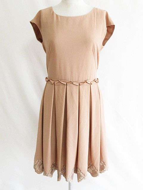 ナノユニバース Nano Universe ワンピース ドレス バックファスナー 刺繍 茶 レディース 126 0705 ベクトルパーク