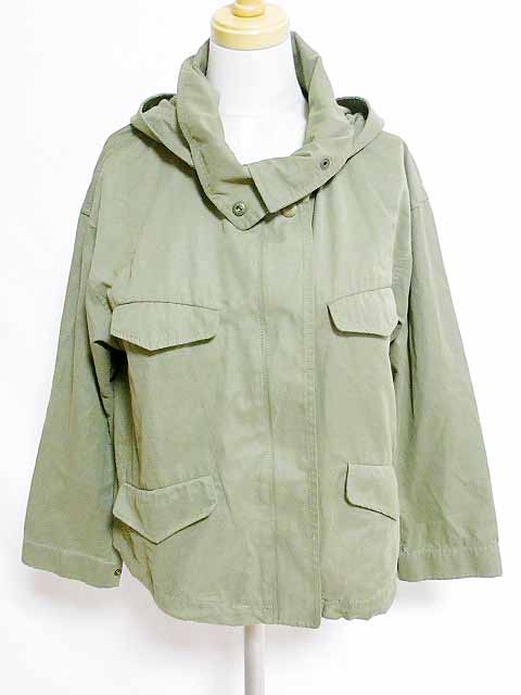 アーバンリサーチ Urban Research ミリタリージャケット ブルゾン マウンテンパーカー 7分袖 ジップアップ コットン 無地 カーキ 緑 F レディース 126 ベクトルパーク