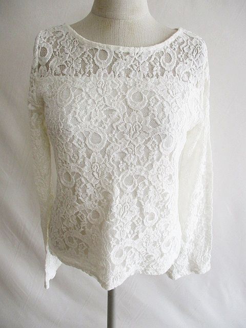 フーズフーチコ Who S Who Chico レース カットソー 長袖 シースルー 白 F レディース 126 ベクトルパーク