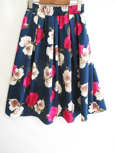 Its Demo フレア 花柄 スカート ネイビー レディース 126 ベクトルパーク